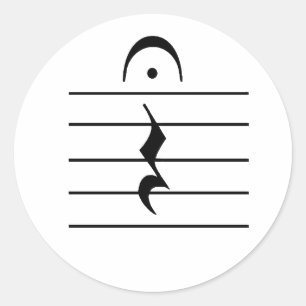 Erholung für Musiknotation Runder Aufkleber