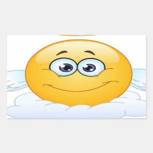 Erholung im Friedens-RIP Himmels-Engel Emoji Rechteckiger Aufkleber