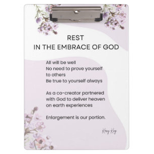 Erholung im Geiste Gottes Gedicht Klemmbrett