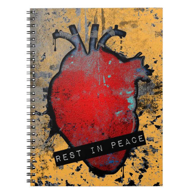 Erholung in Frieden Herzstück Notizblock (Vorderseite)