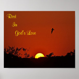 Erholung in Gottes Liebe Sonnenuntergang Poster
