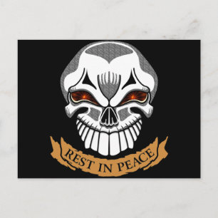 Erholung in Peace Skull Biker T Shirts Geschenke Postkarte