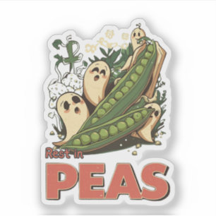 Erholung in Peas Creepy Veggie Halloween Food Puff Aufkleber