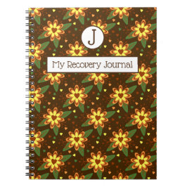 Erholung Journal Brown & Gold Floral Notebook Notizblock