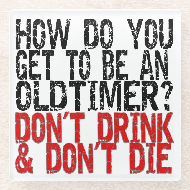 Erholung Old Timer Joke Glasuntersetzer (Vorderseite)