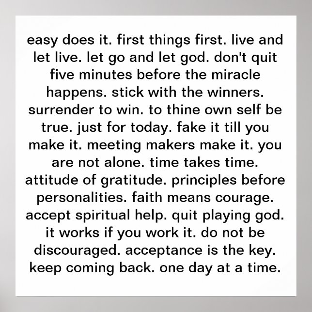 Erholung Slogan Poster (Vorne)