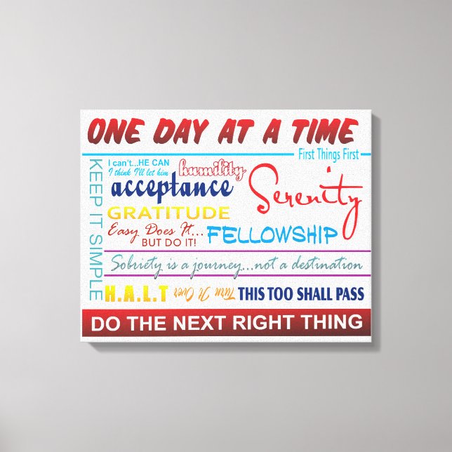 Erholung-Slogans Leinwanddruck (Vorderseite)