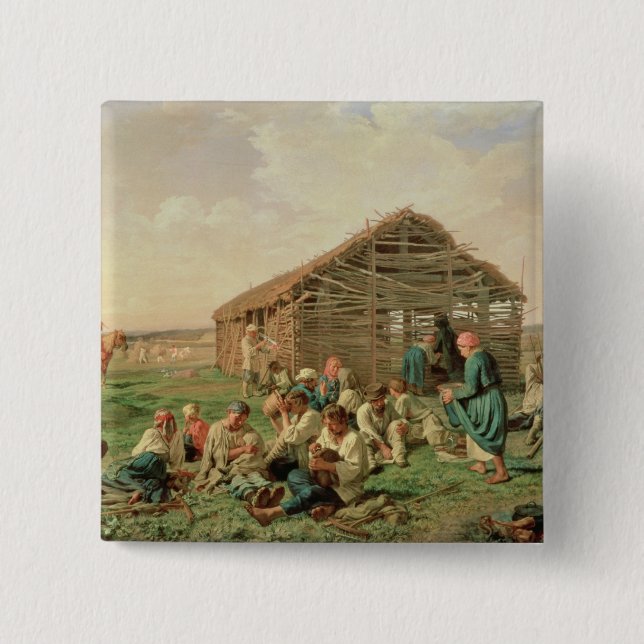 Erholung während Heuens, 1861 Button (Vorderseite)