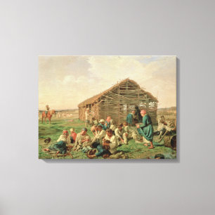 Erholung während Heuens, 1861 Leinwanddruck