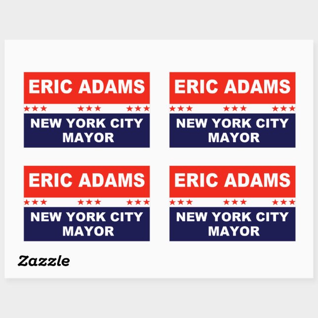 Eric Adams New York City Mayor Rechteckiger Aufkleber (Blatt)