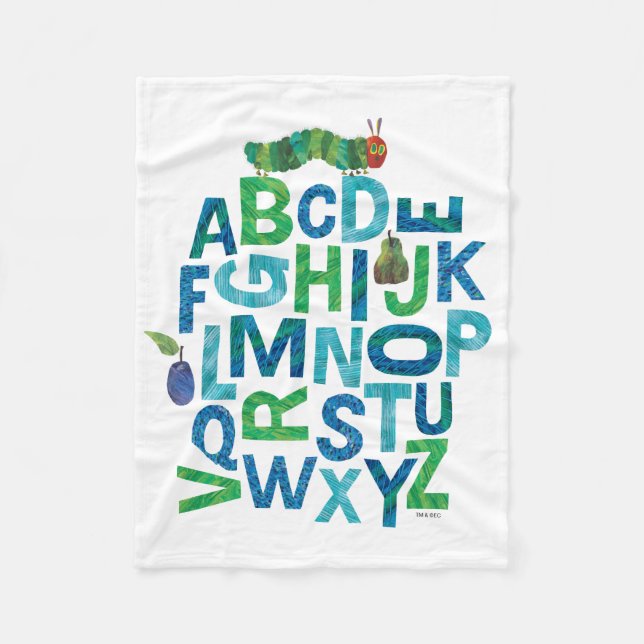 Eric Carle | Alphabet Raupe Buchstaben Muster Fleecedecke (Vorderseite)