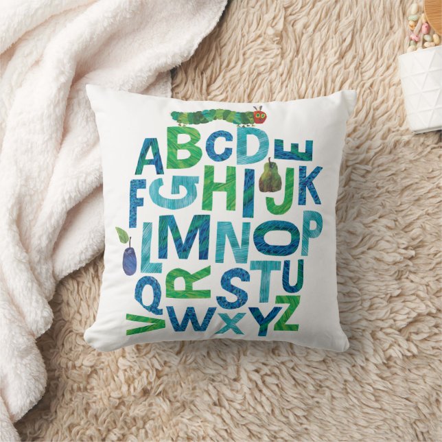 Eric Carle | Alphabet Raupe Buchstaben Muster Kissen (Decke)
