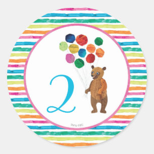 Eric Carle   Beary Rainbow Birthday Runder Aufkleber