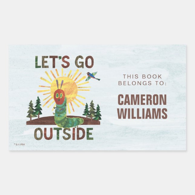 Eric Carle | Lass's Go Outside Rechteckiger Aufkleber (Vorderseite)
