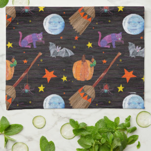 Eric Carle   Raupe Black Halloween Pattern Geschirrtuch