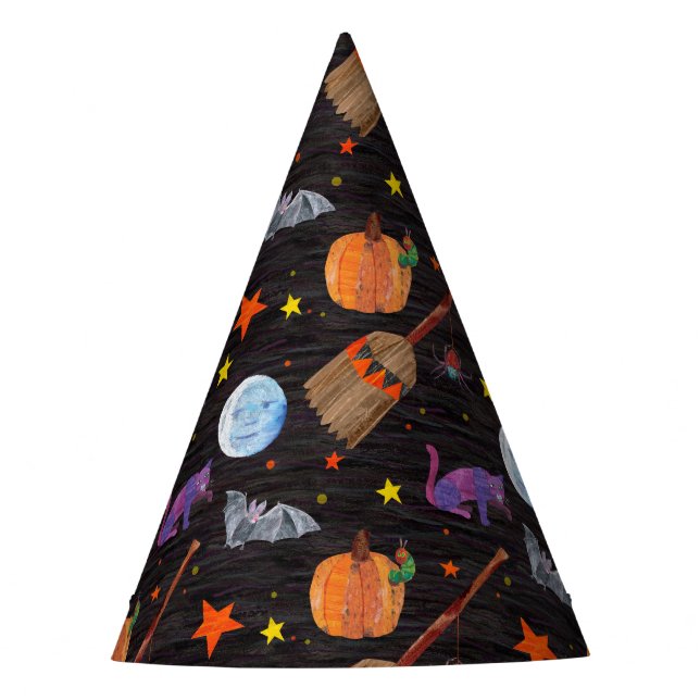Eric Carle | Raupe Black Halloween Pattern Partyhütchen (Vorderseite)