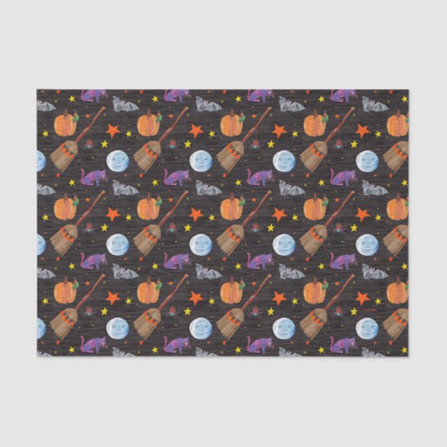 Eric Carle | Raupe Black Halloween Pattern Seidenpapier (Vorderseite)