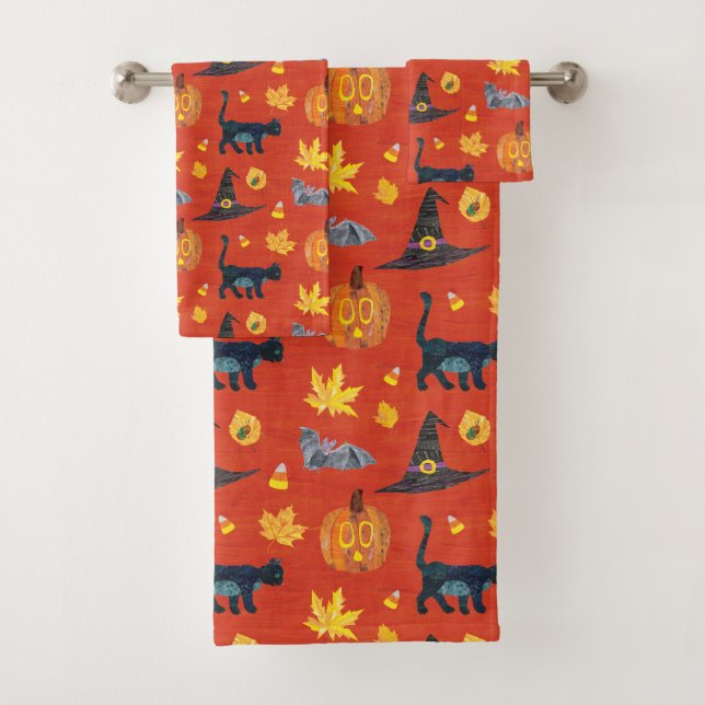 Eric Carle | Raupe Halloween-Muster Badhandtuch Set (Insitu)