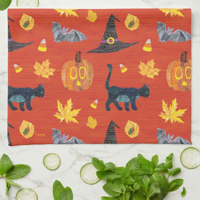 Eric Carle | Raupe Halloween-Muster Geschirrtuch (Gefaltet)