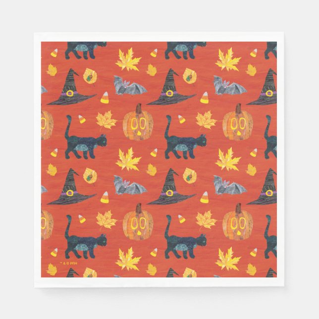 Eric Carle | Raupe Halloween-Muster Serviette (Vorderseite)