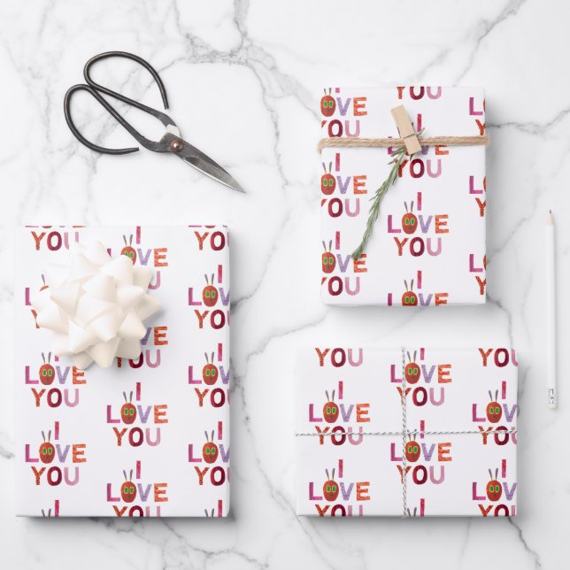 Eric Carle | Raupe I Liebe Sie Geschenkpapier Set (Vorderseite)