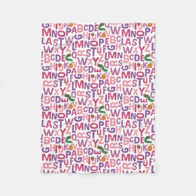 Eric Carle | Rosa und Lila Alphabet Fleecedecke (Vorderseite)