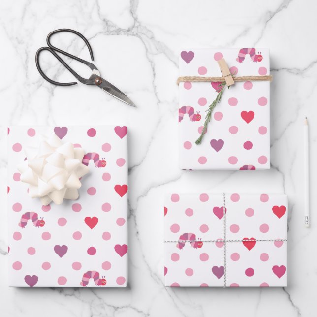 Eric Carle | Valentine Heart Polka Dot Pattern Geschenkpapier Set (Vorderseite)