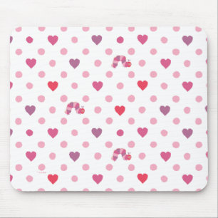 Eric Carle Valentine Heart Polka Dot Pattern Mousepad