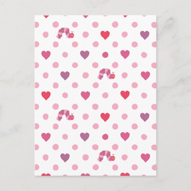 Eric Carle | Valentine Heart Polka Dot Pattern Postkarte (Vorderseite)