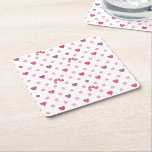 Eric Carle Valentine Heart Polka Dot Pattern Rechteckiger Pappuntersetzer
