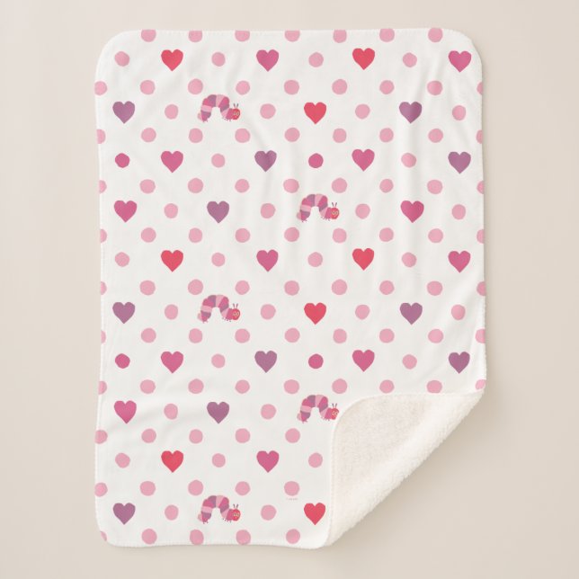 Eric Carle | Valentine Heart Polka Dot Pattern Sherpadecke (Vorderseite)