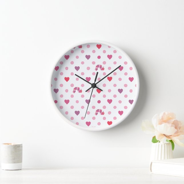 Eric Carle | Valentine Heart Polka Dot Pattern Uhr (Zuhause)
