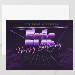 Eric Name Prénom lila retro Carte Anniversaire