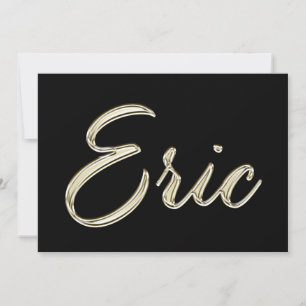 Eric Name white gold Handwriting Karte