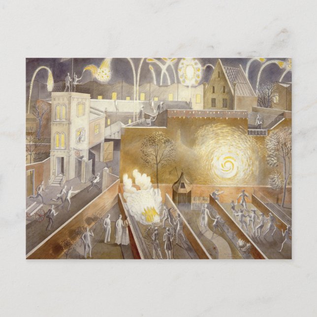 Eric Ravilious art, 5. November Postkarte (Vorderseite)