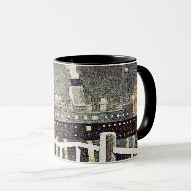 Eric Ravilious art, S.S. Brighton Verlassend Newha Tasse (VorderseiteRechts)