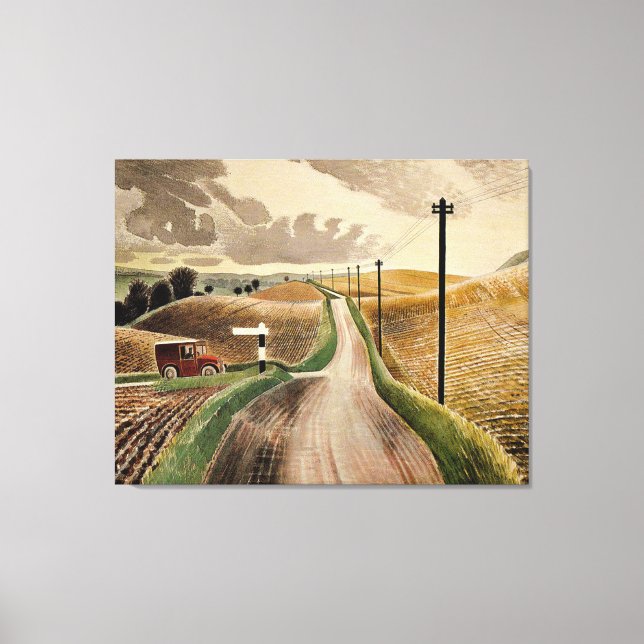 Eric Ravilious art, Wiltshire Landscape, Leinwanddruck (Vorderseite)