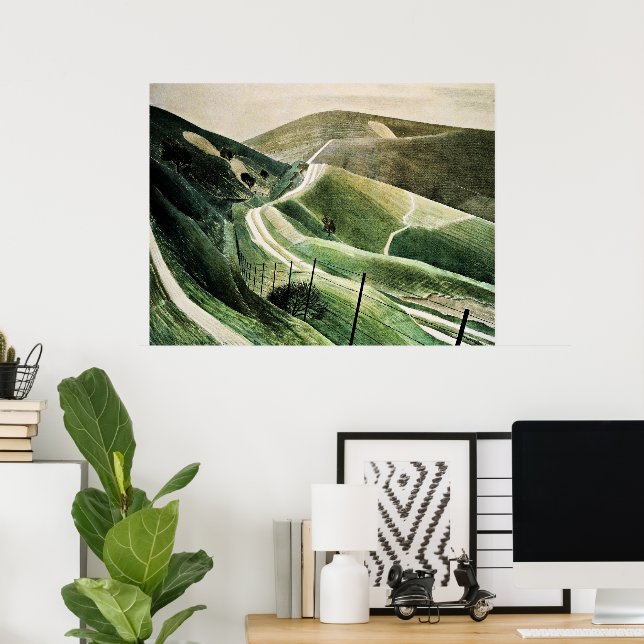 Eric Ravilious - Chalk Paths, Poster (Heimbüro)