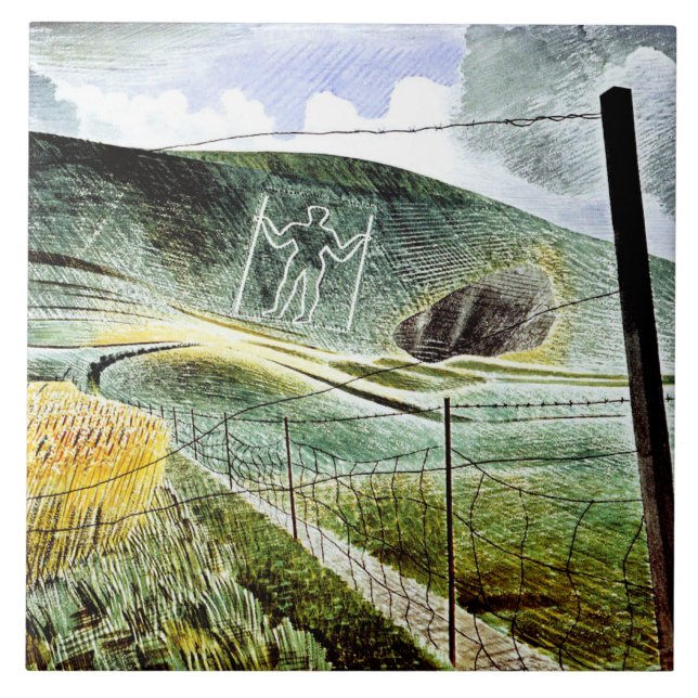 Eric Ravilious - Der Wilmington-Riese, feine Kunst Fliese (Vorderseite)