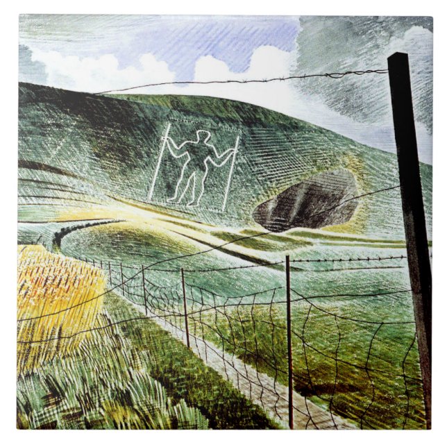 Eric Ravilious - Der Wilmington-Riese, Fliese (Vorderseite)