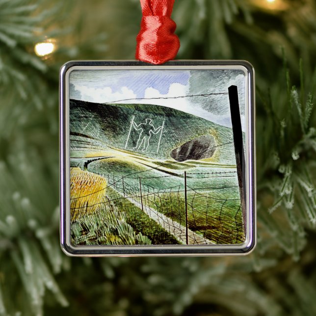 Eric Ravilious - Der Wilmington-Riese, Ornament Aus Metall (Baum)