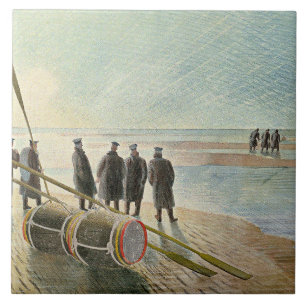 Eric Ravilious - Gefährliche Arbeit bei Ebbe, Fliese