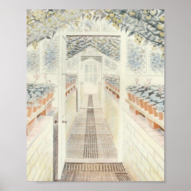 Eric Ravilious Greenhouse Cyclamen Tomaten Poster (Vorne)