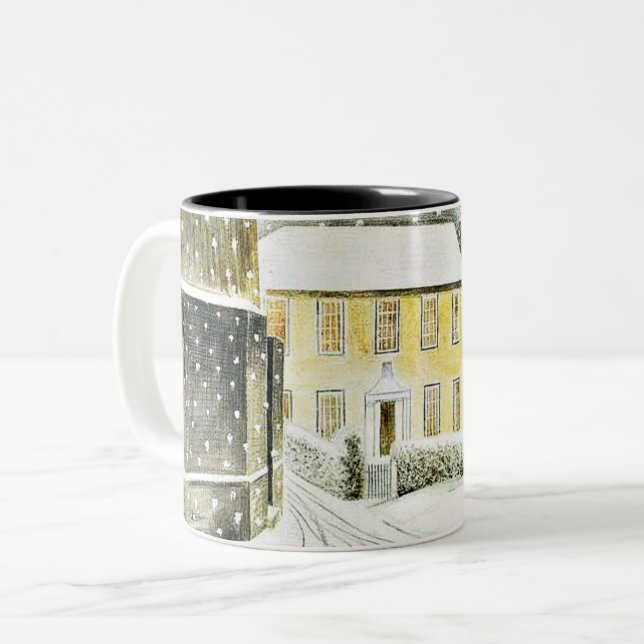 Eric Ravilious - Hallstead Road in Snow, Zweifarbige Tasse (Vorderseite Links)