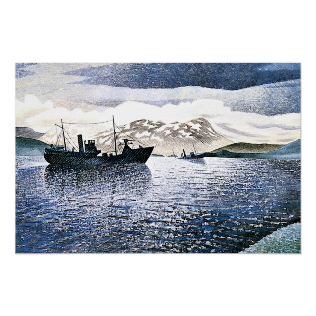 Eric Ravilious - Norwegen, magischer Realismus, Poster (Vorderseite)