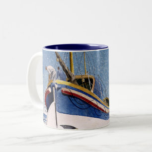 Eric Ravilious - Rettungsboot in Adelburgh Zweifarbige Tasse