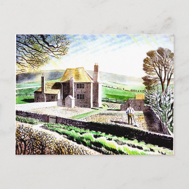 Eric Ravilious, Shepherds Hütte Postkarte (Vorderseite)