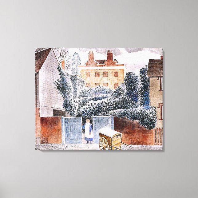 Eric Ravilious, The Vicarage, magischer Realismus, Leinwanddruck (Vorderseite)