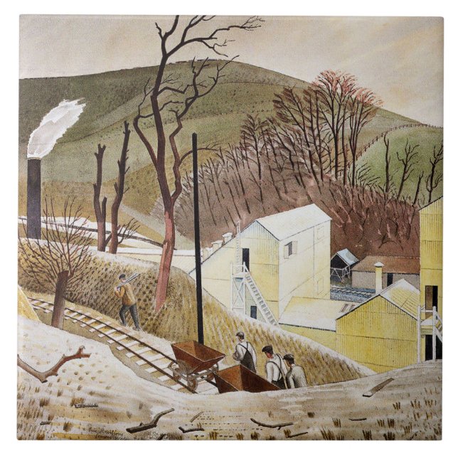 Eric Ravilious - Zementwerk Nr. 2 Fliese (Vorderseite)