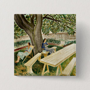 Eric Ravilious, Zwei Frauen in einem Garten, Button